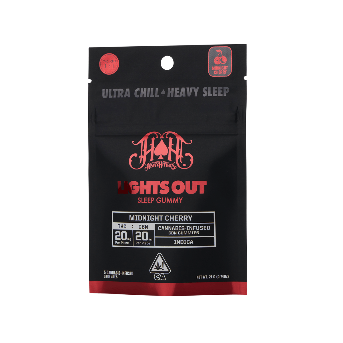 Midnight Cherry Lights Out Sleep Gummies | 100mg THC - 100mg CBN