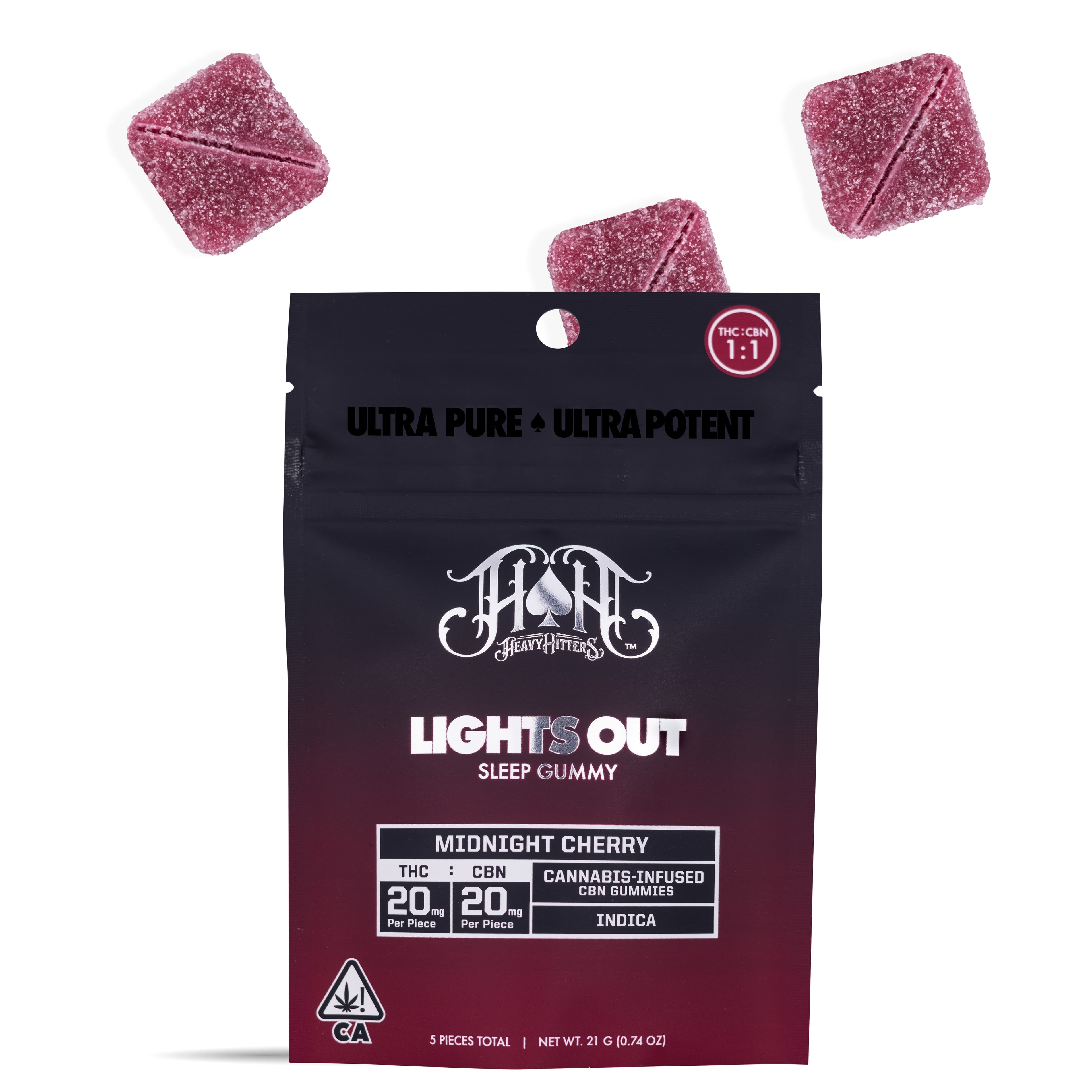 Lights Out - Midnight Cherry [5pk] (100mg THC/100mg CBN)
